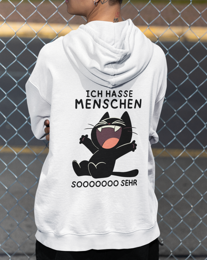 Ich hasse Menschen sooooooo sehr - Oversized Hoodie mit Backprint