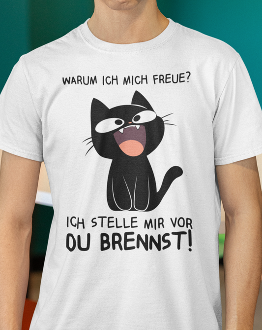 'Ich stelle mir vor Du brennst' - Süße schwarze Katze | Premium Organic T-Shirt