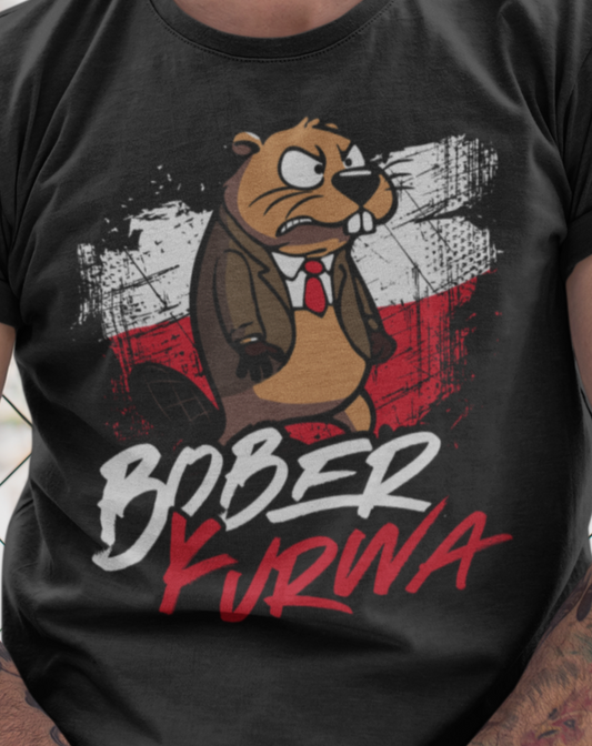 'Kurwa Bober Meme' Biber mit polnischer Flagge - Premium Organic T-Shirt