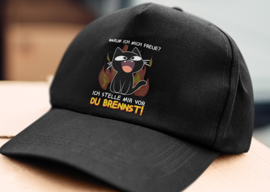 'Ich stelle mir vor Du brennst' - Süße schwarze Katze | Organic Cap