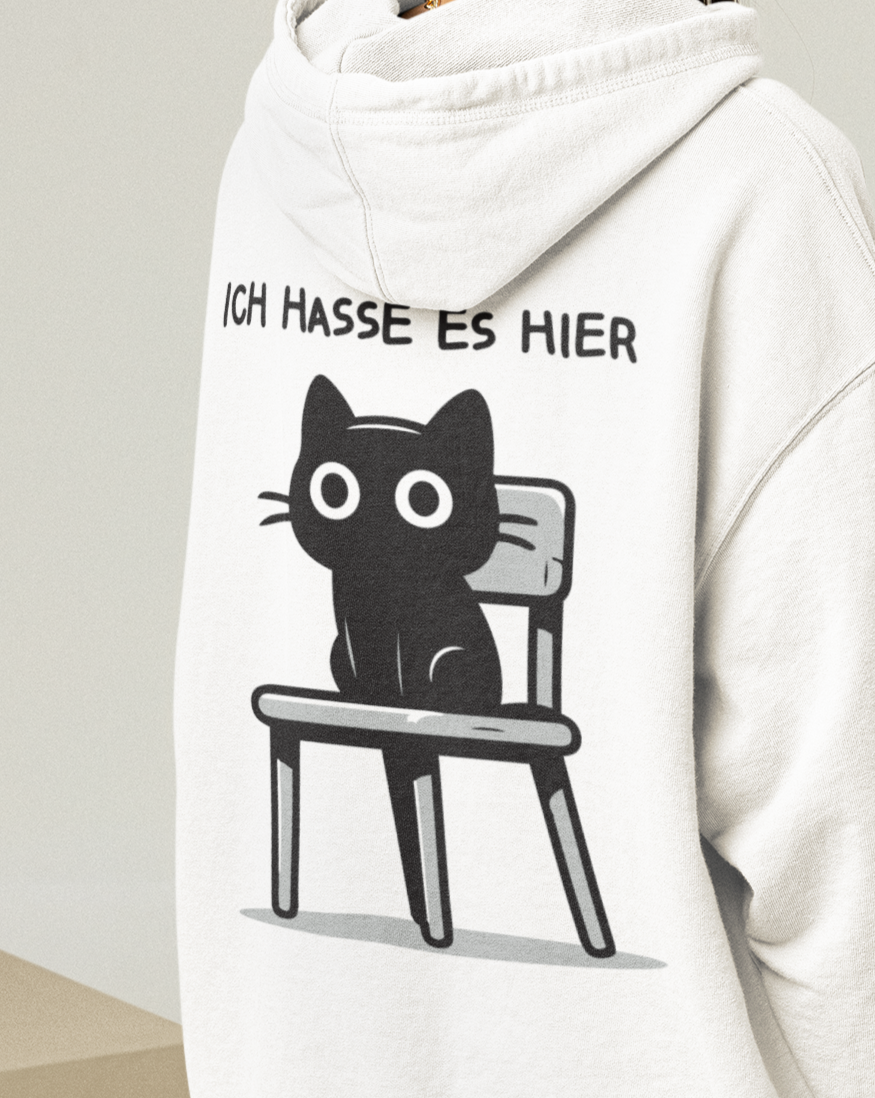 Ich hasse es hier - Oversized Hoodie mit Backprint