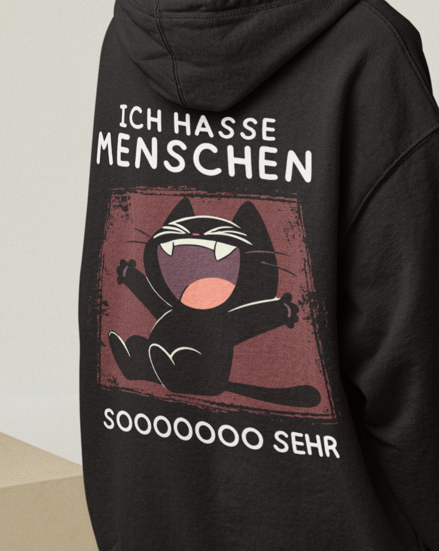 Ich hasse Menschen sooooooo sehr - Oversized Hoodie mit Backprint