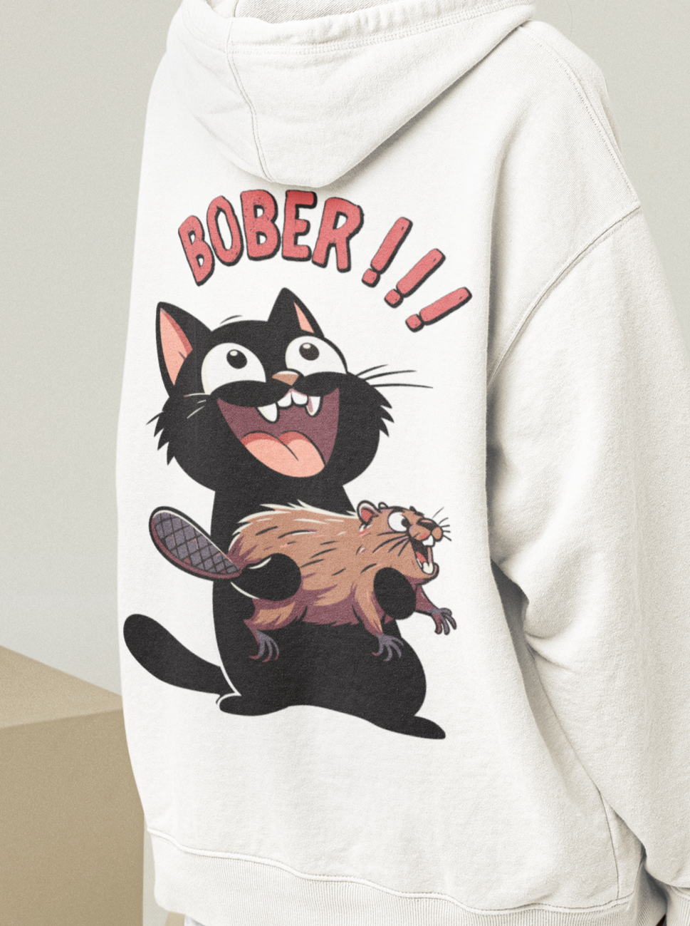 Kurwa Bober Meme - Oversized Hoodie mit Backprint