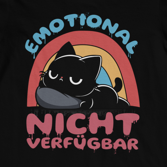 'Emotional nicht verfügbar' Katze mit Meltdown T-Shirt