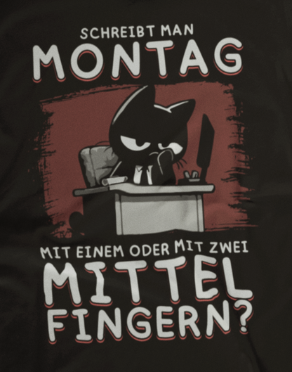 Montag mit einem oder mit zwei Mittelfingern? - Premium Organic T-Shirt Dunkel