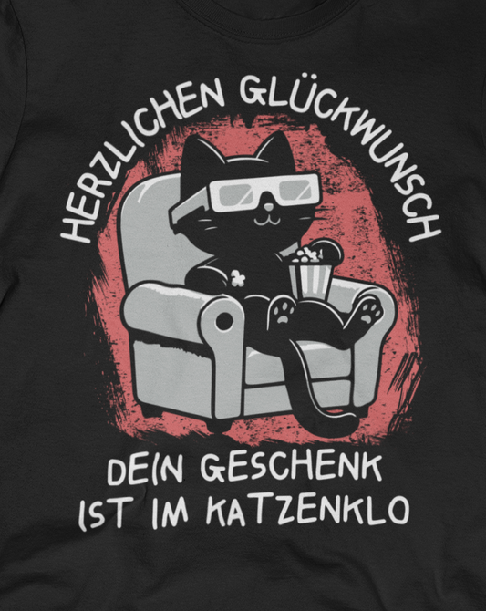 Dein Geschenk ist im Katzenklo - Premium Organic T-Shirt Dunkel